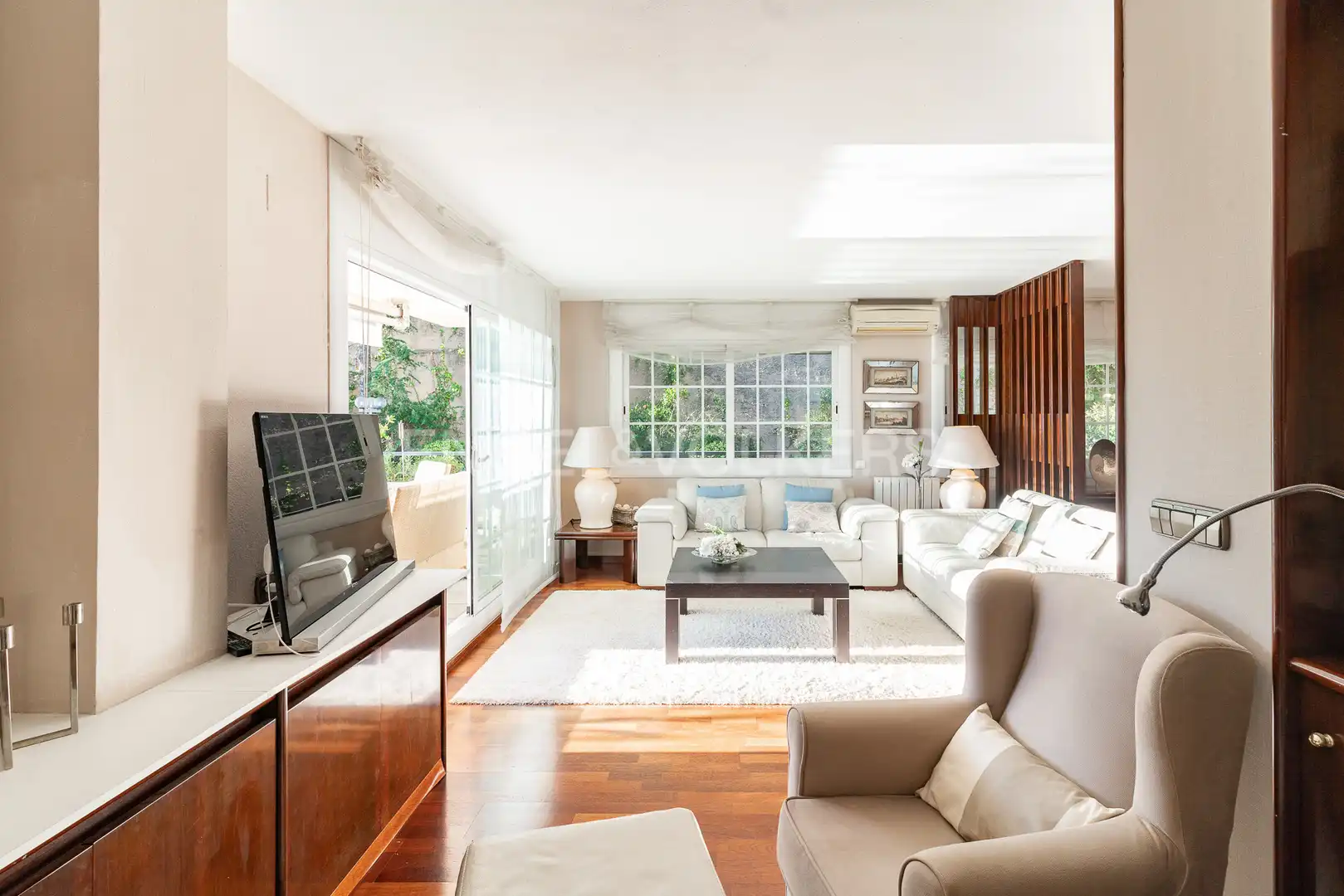 Living room of Flat for rent in Caldes d'Estrac  with Air Conditioner, Heating and Private garden