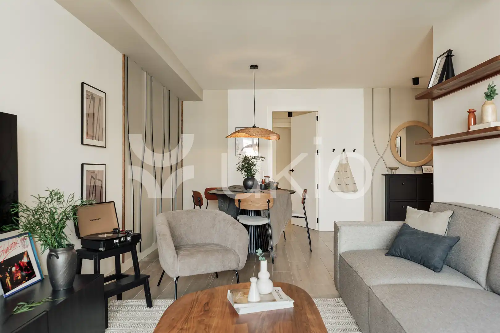 Sala de estar de Apartamento de alquiler en Barcelona con Aire acondicionado, Calefacción y Amueblado