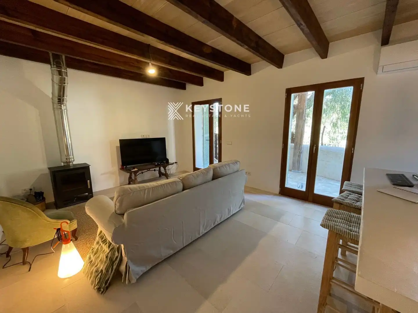 Sala de estar de Casa o chalet de alquiler en Estellencs con Aire acondicionado, Terraza y Amueblado