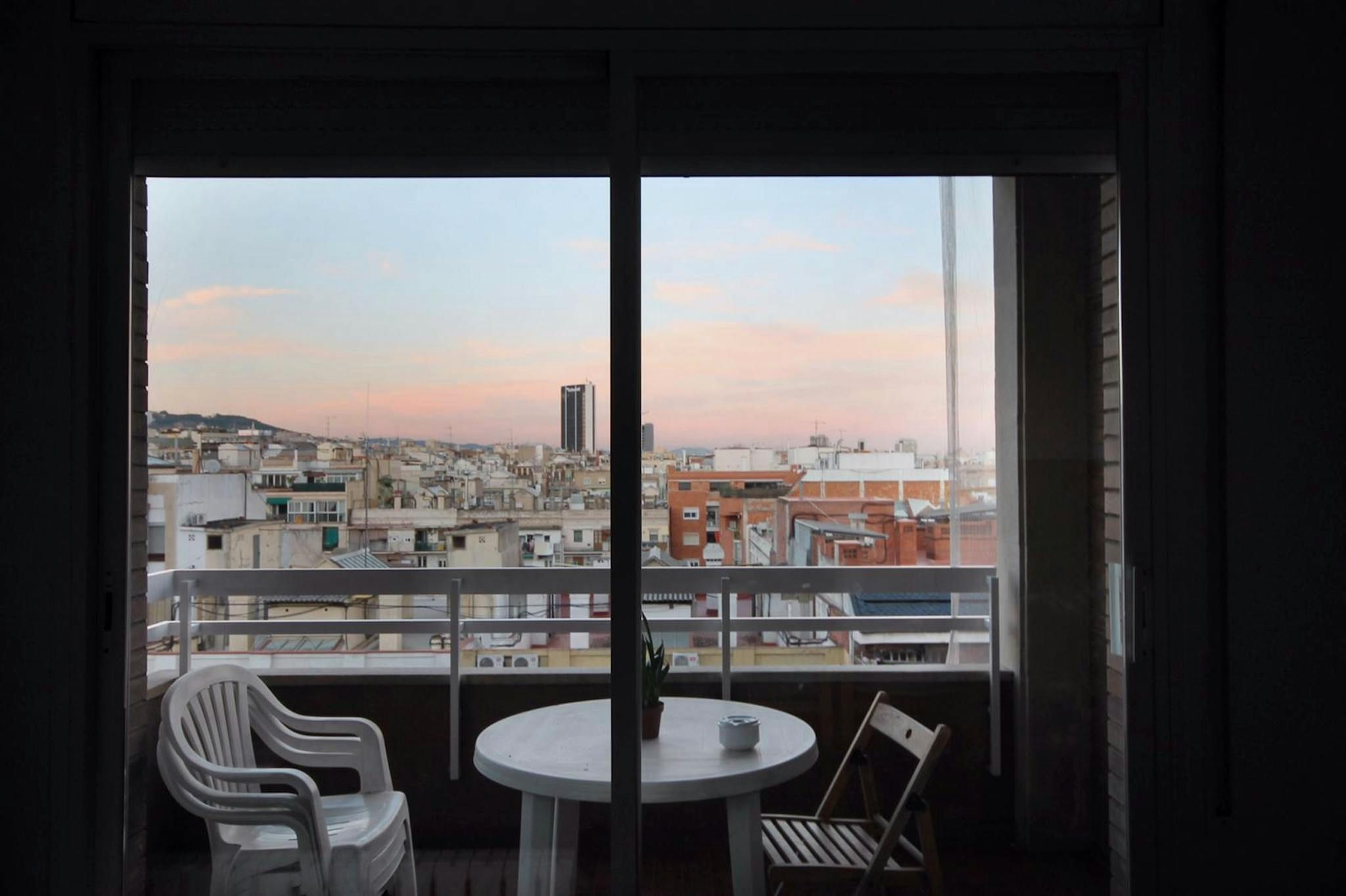 Terrace of Flat for share in  Barcelona Capital  with Heating, Furnished and Washing machine