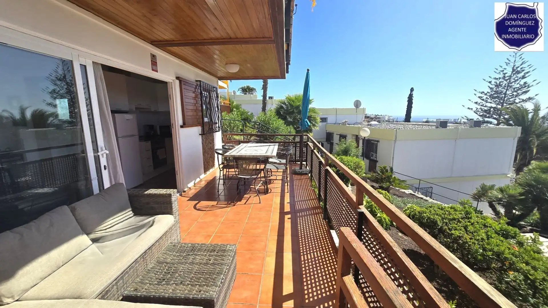 Terraza de Apartamento de alquiler en San Bartolomé de Tirajana con Terraza, Amueblado y Piscina comunitaria