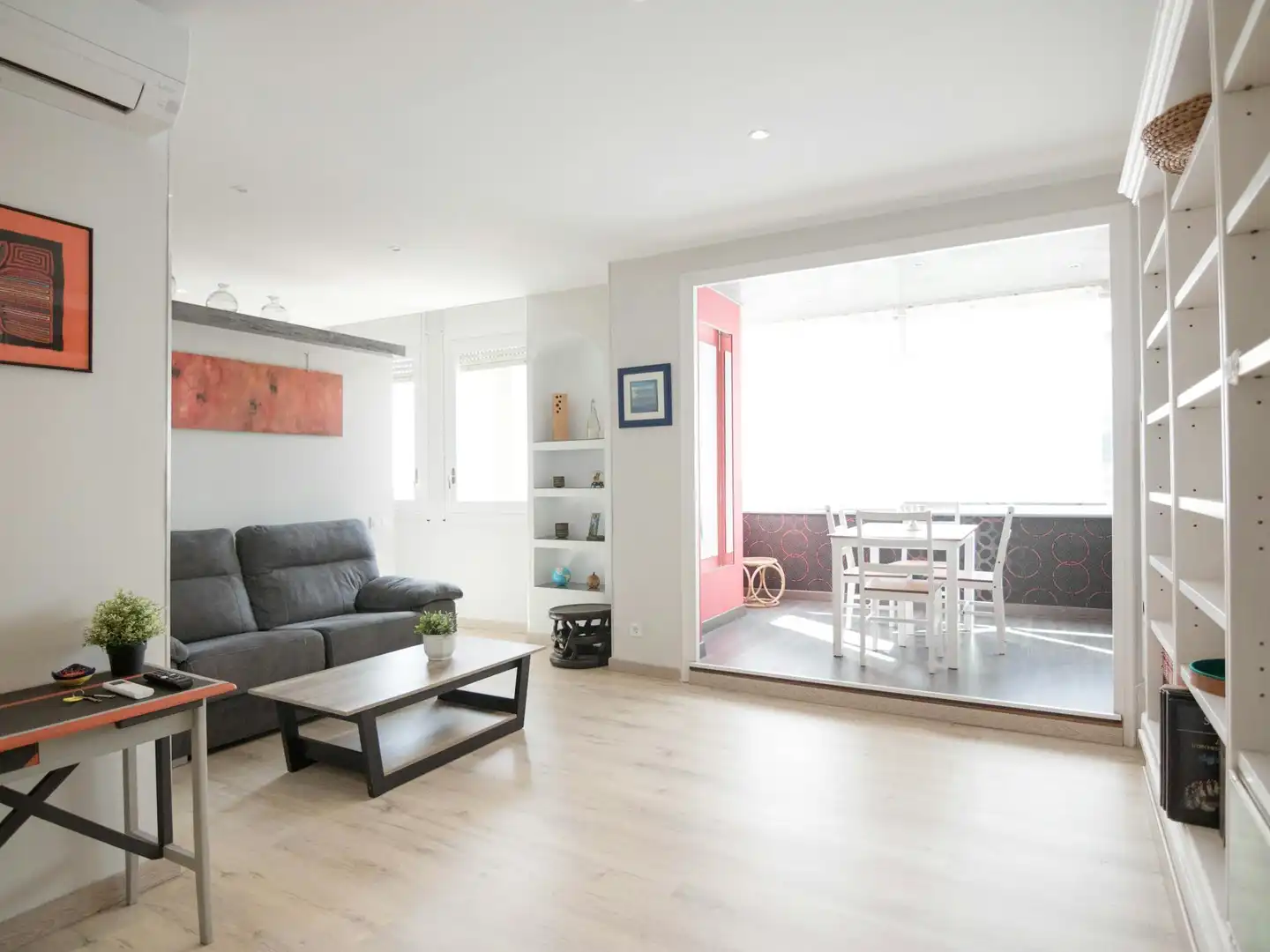 Wohnzimmer von Wohnung zur Miete in Barcelona mit Klimaanlage, Heizung und Möbliert