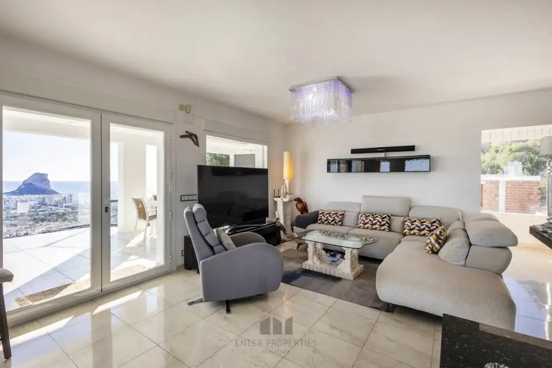 Living room of Flat for rent in Calpe / Calp  with Air Conditioner, Heating and Terrace