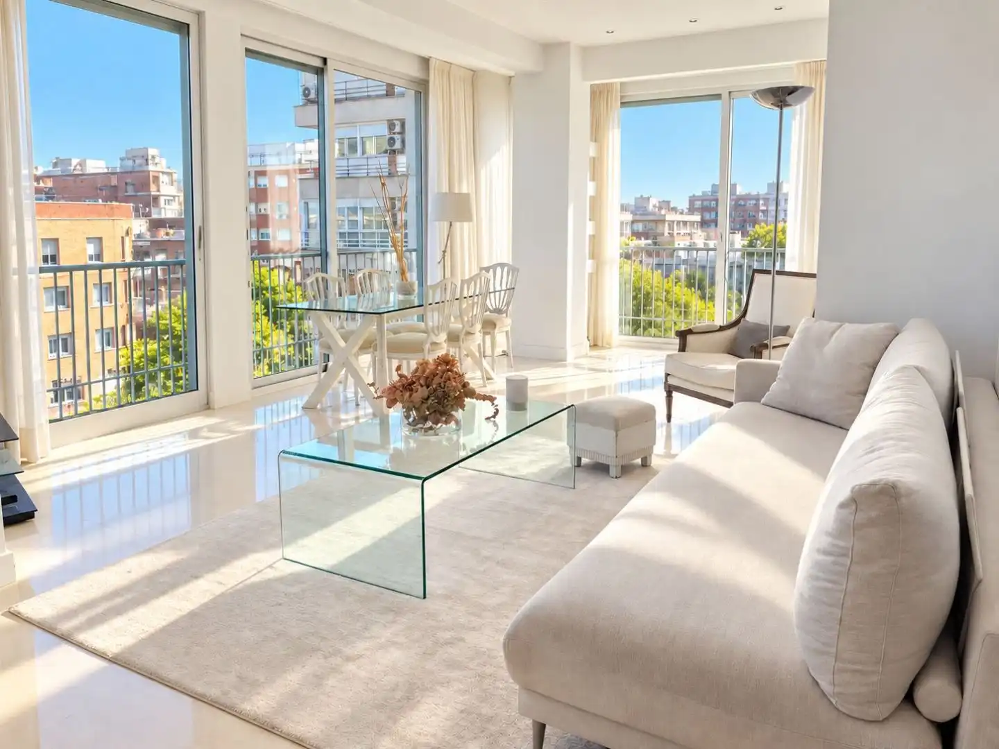 Sala de estar de Piso en venta en  Madrid Capital con Aire acondicionado y Balcón