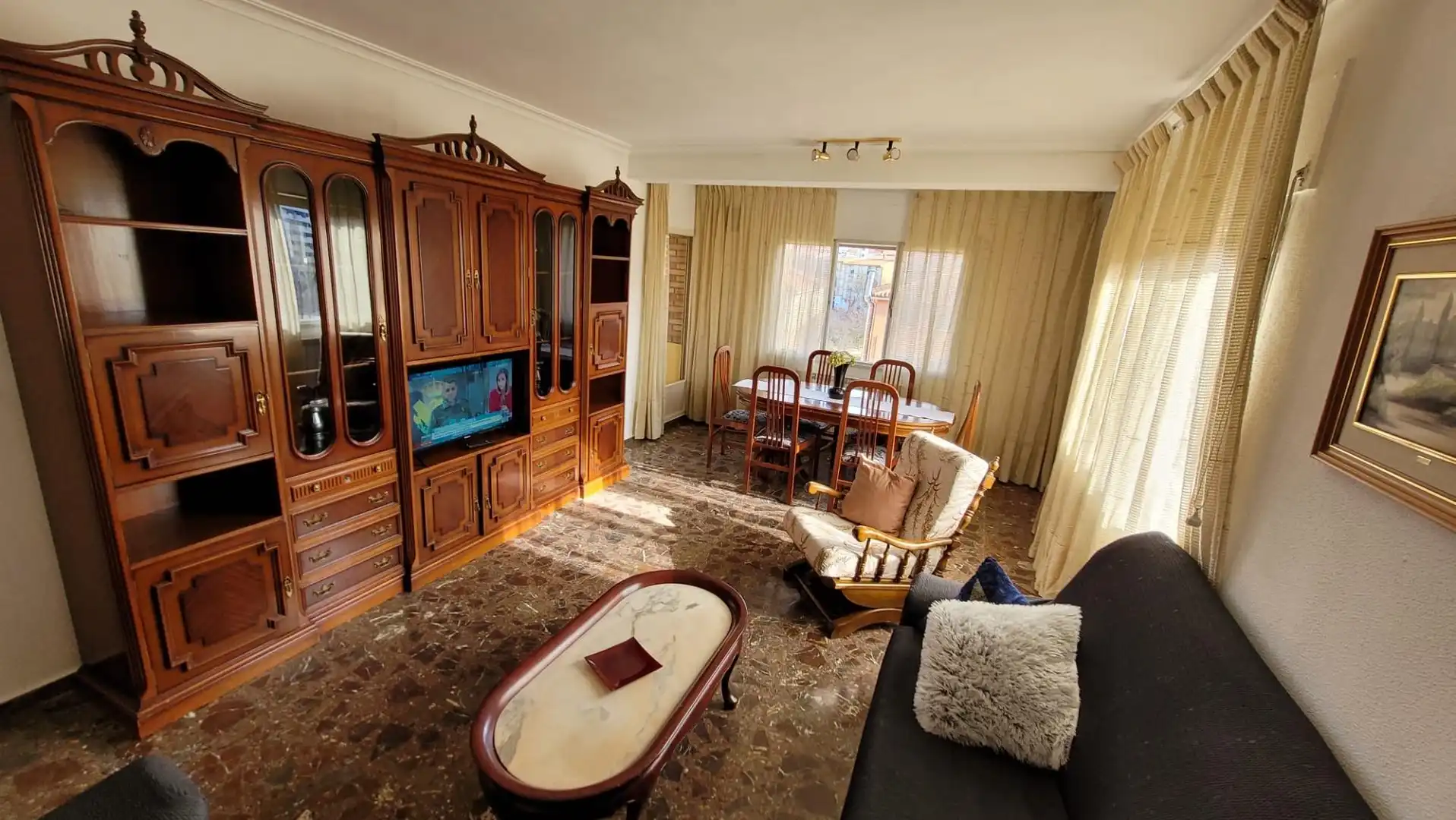 Wohnzimmer von Wohnung zur Miete in Teruel mit Heizung, Terrasse und Möbliert