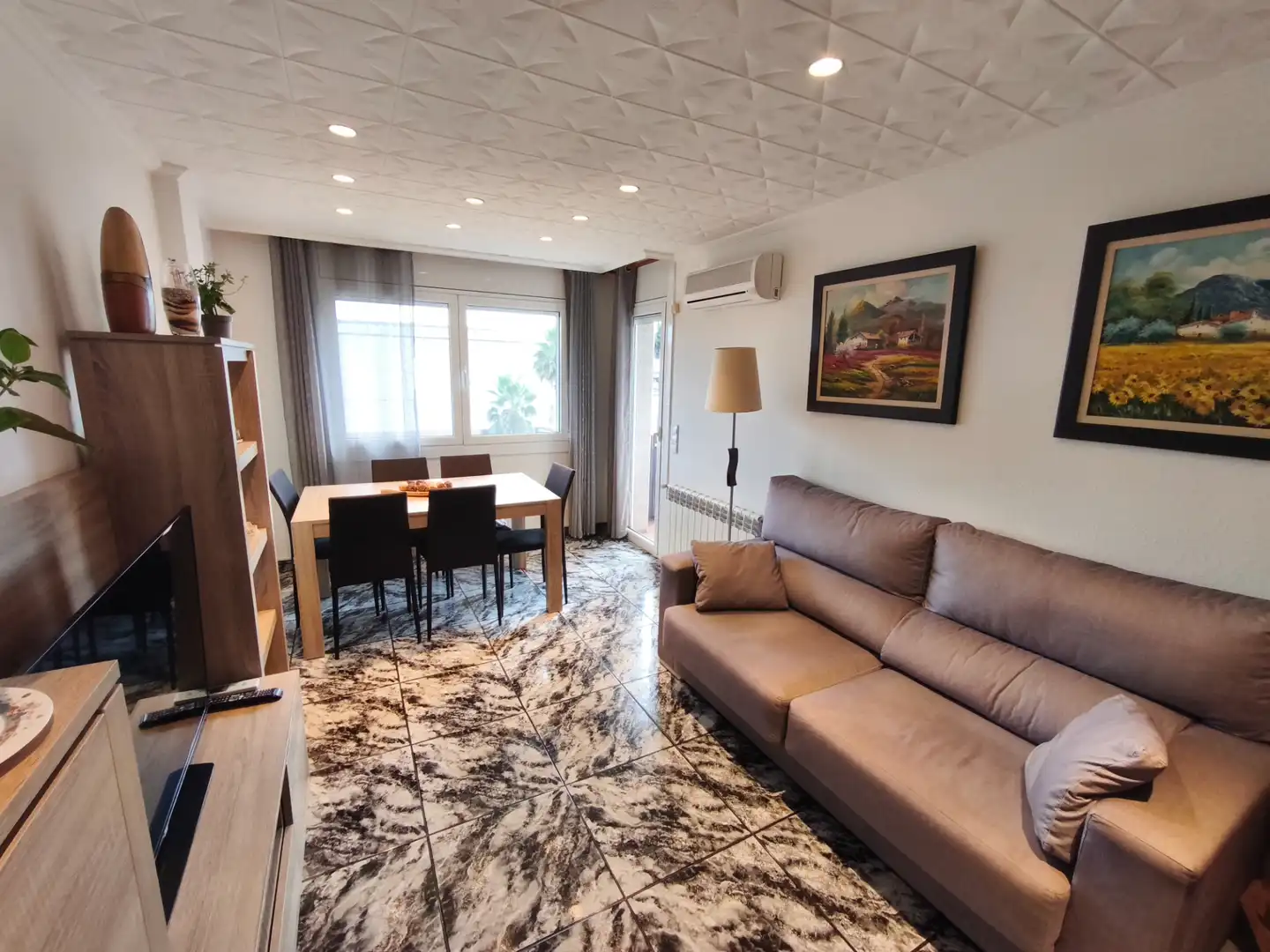 Sala de estar de Apartamento en venta en Sant Adrià de Besòs con Aire acondicionado, Calefacción y Terraza