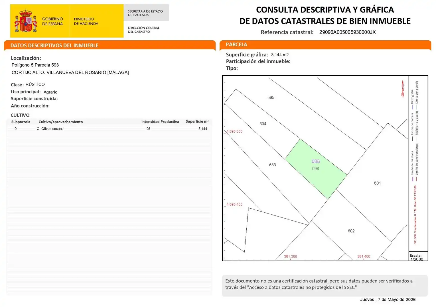 Rustikales Grundstück zum Verkauf in Villanueva del Rosario, imagen 13