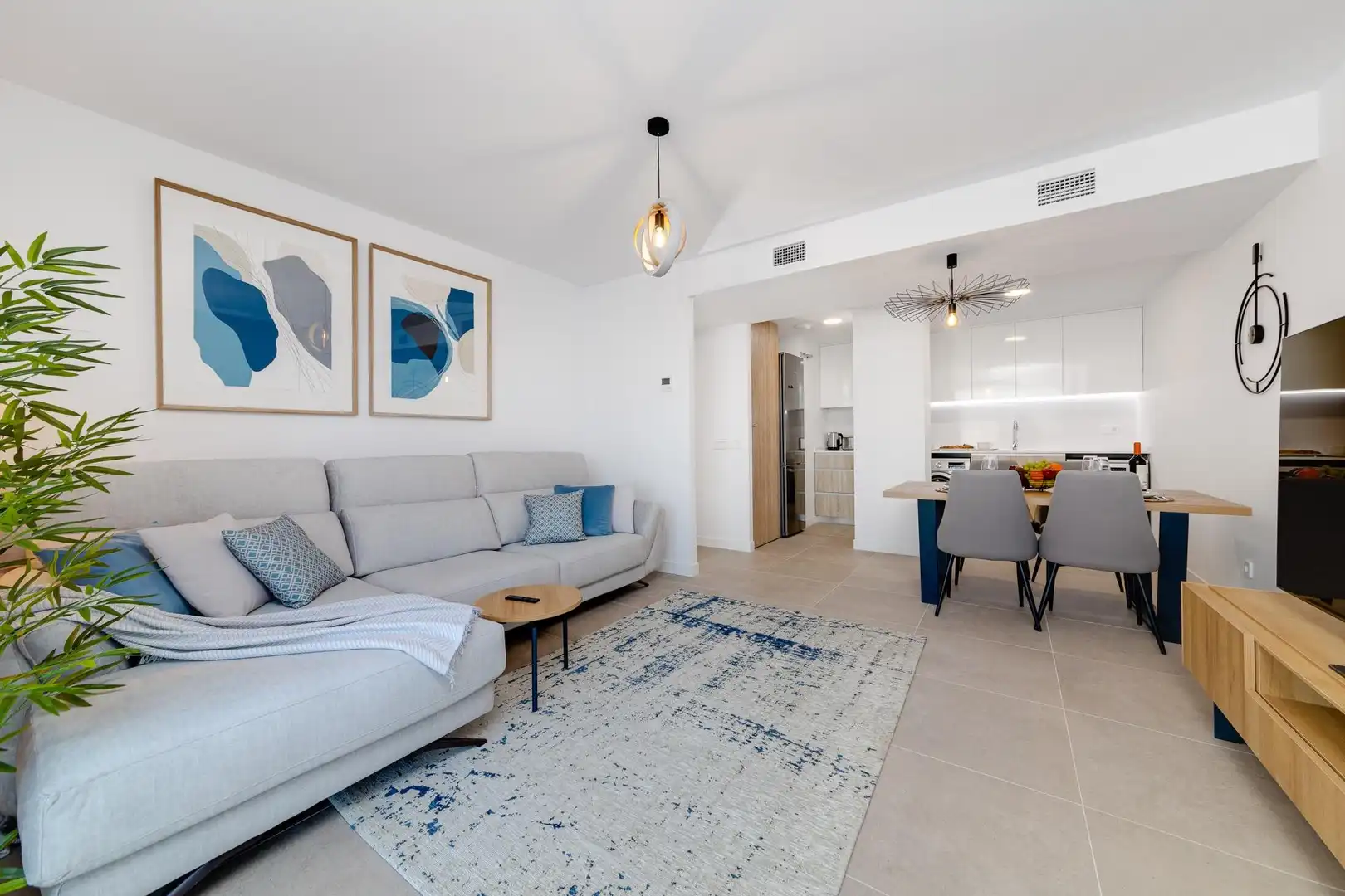 Sala de estar de Apartamento en venta en Calpe / Calp con Aire acondicionado, Calefacción y Jardín privado