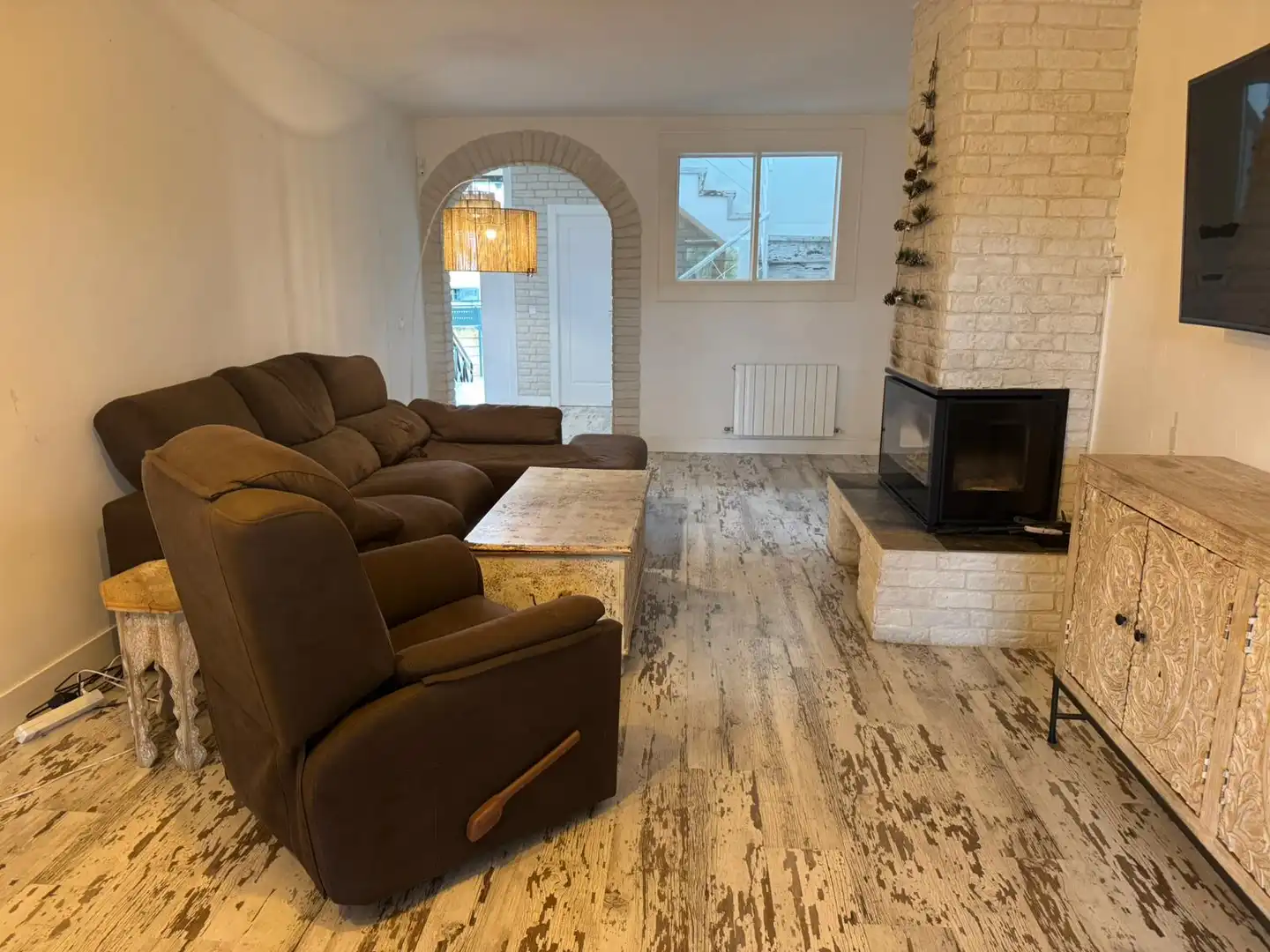 Sala d'estar de Casa adosada en venda en Guadarrama amb Calefacció, Jardí privat i Terrassa