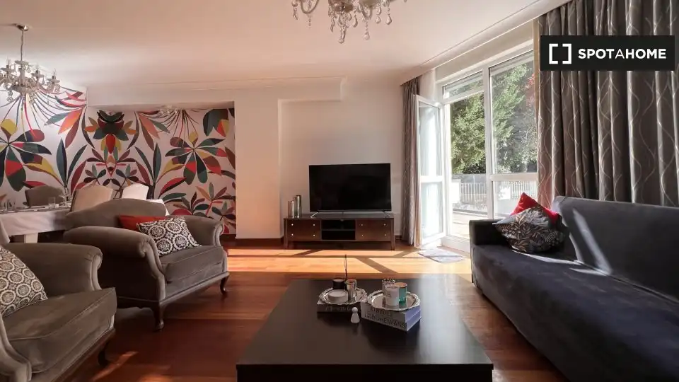 Sala d'estar de Apartament per a compartir en Osorno la Mayor amb Aire condicionat, Terrassa i Moblat