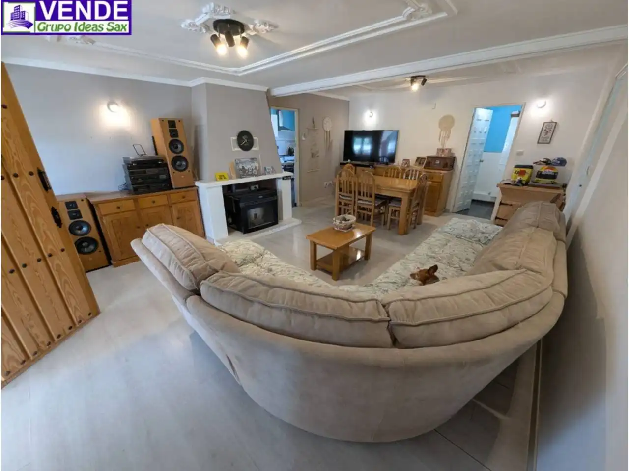 Sala de estar de Finca rústica en venta en Sax con Aire acondicionado, Jardín privado y Piscina