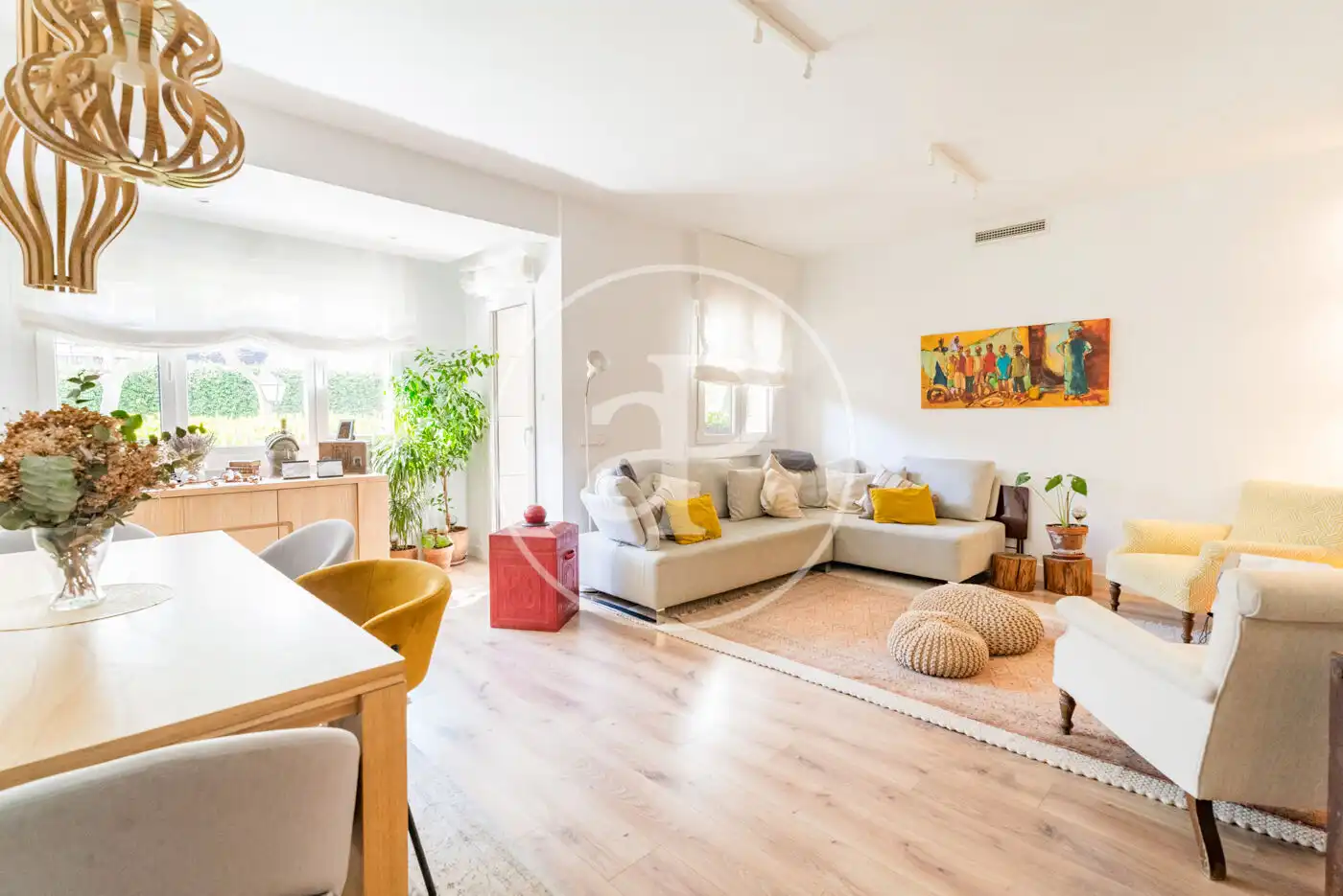 Living room of Flat for rent in  Madrid Capital  with Air Conditioner, Heating and Private garden
