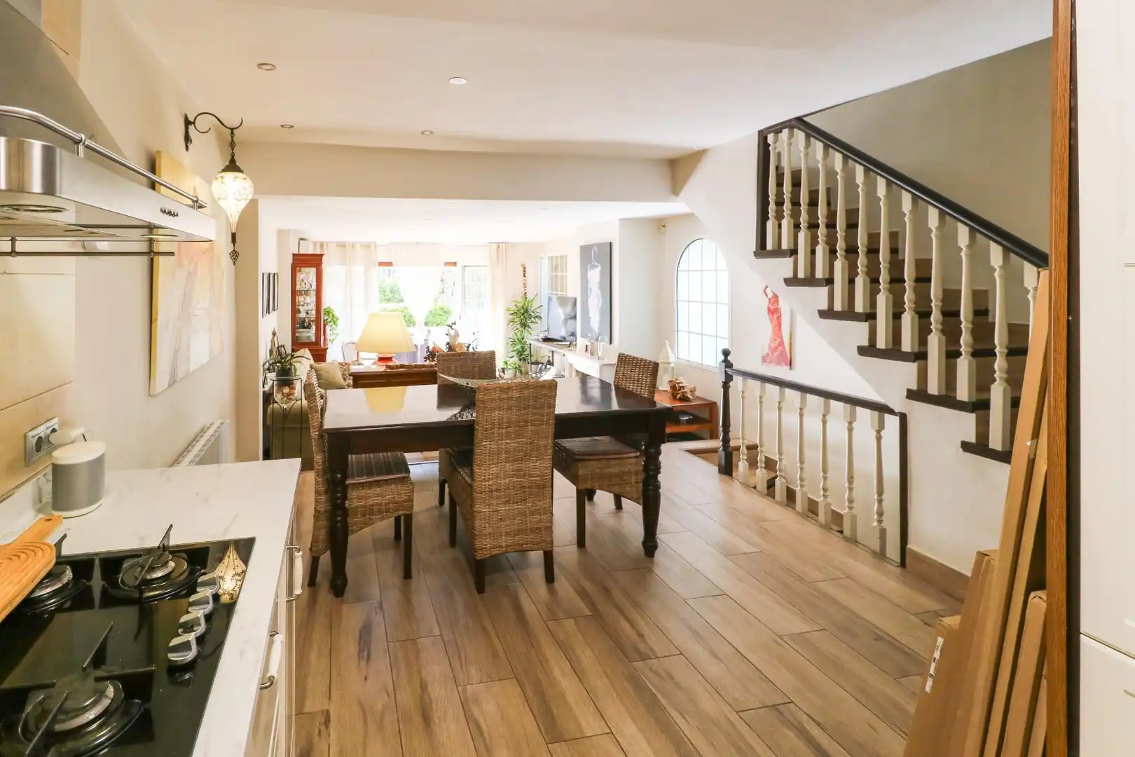 Comedor de Casa o chalet de alquiler en Calafell con Aire acondicionado, Parquet y Terraza