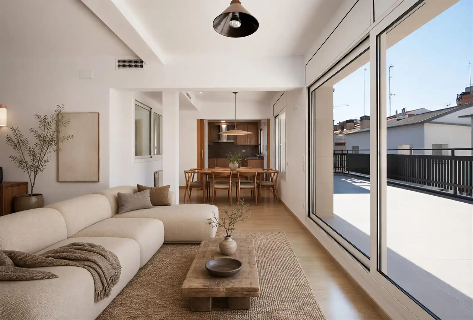 Sala d'estar de Àtic de lloguer en Sant Cugat del Vallès amb Aire condicionat, Calefacció i Terrassa