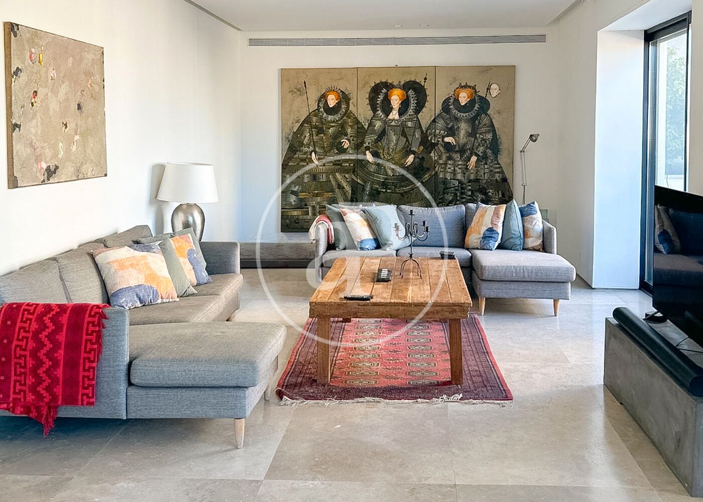 Sala d'estar de Àtic de lloguer en  Madrid Capital amb Aire condicionat, Calefacció i Terrassa