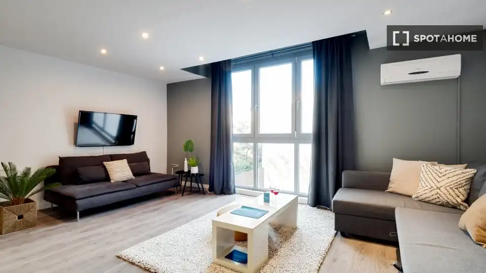 Sala de estar de Piso de alquiler en Barcelona con Aire acondicionado, Calefacción y Amueblado