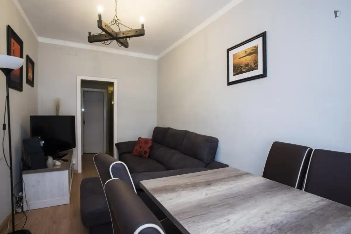 Sala de estar de Apartamento para compartir en Barcelona con Amueblado, Horno y Lavadora