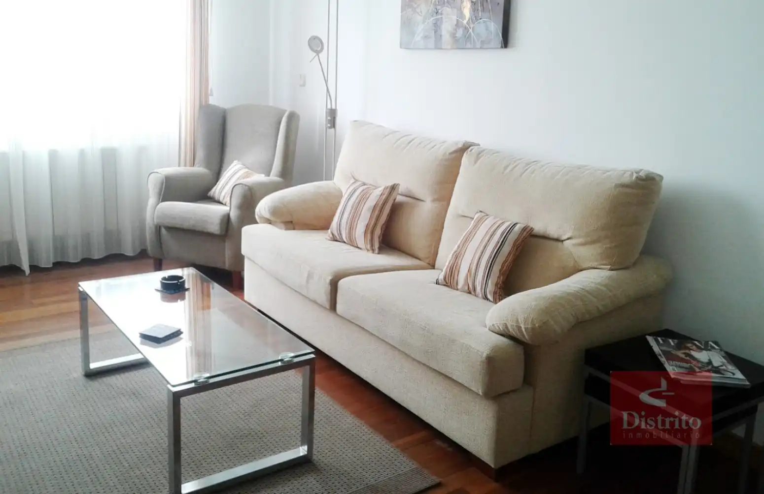 Wohnzimmer von Wohnung zur Miete in Santander mit Heizung, Möbliert und Balkon