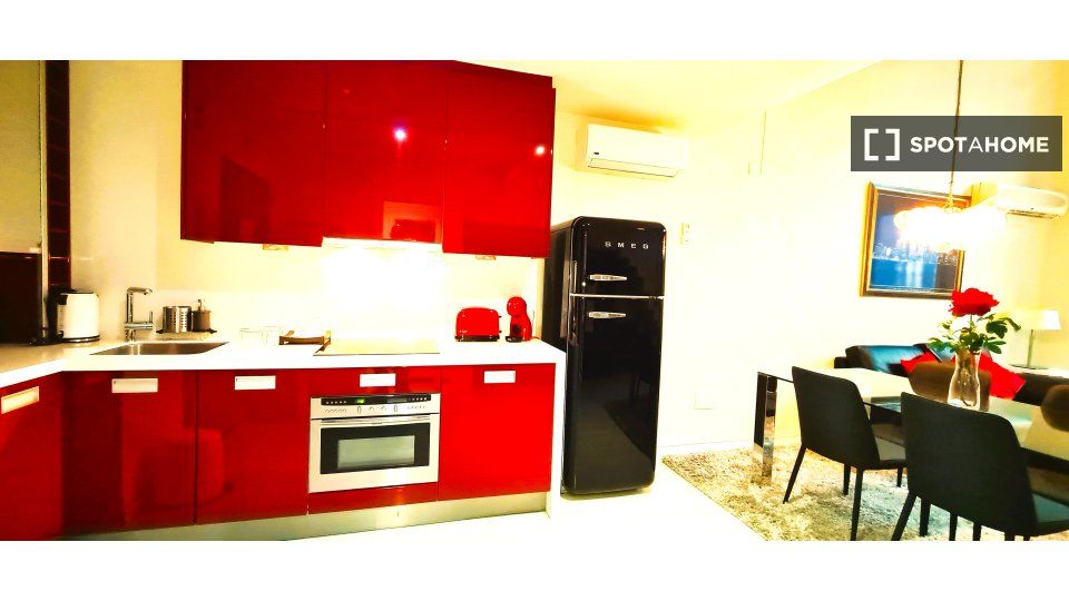 Kitchen of Flat to rent in  Madrid Capital  with Air Conditioner, Heating and Furnished