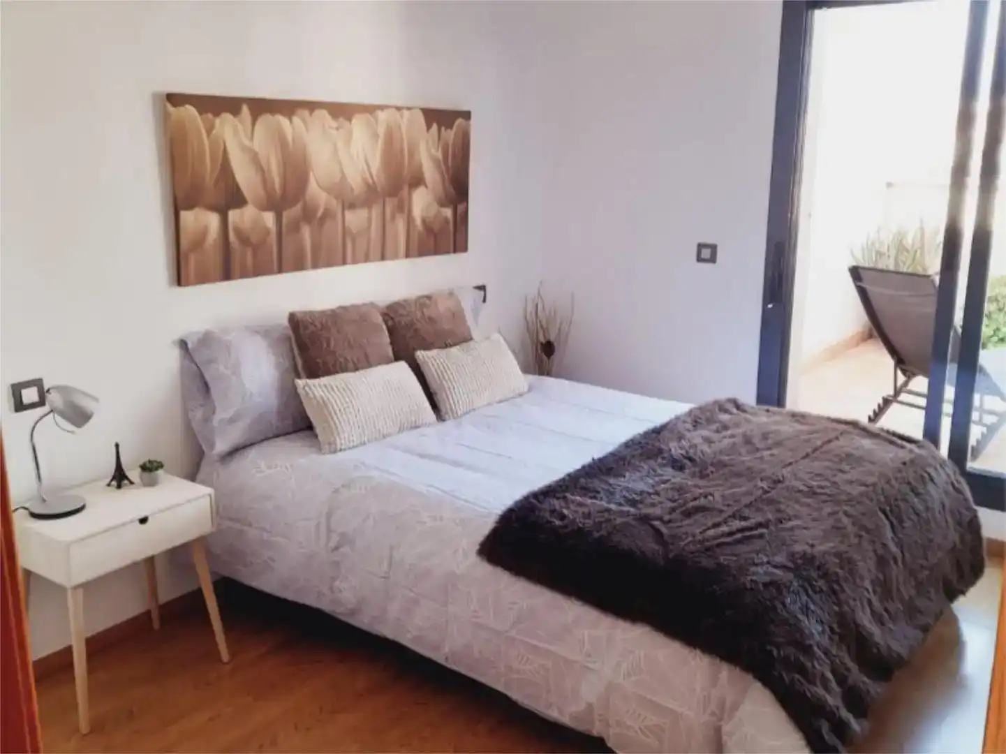 Schlafzimmer von Wohnung zur Miete in Málaga Capital mit Klimaanlage, Schwimmbad und Balkon