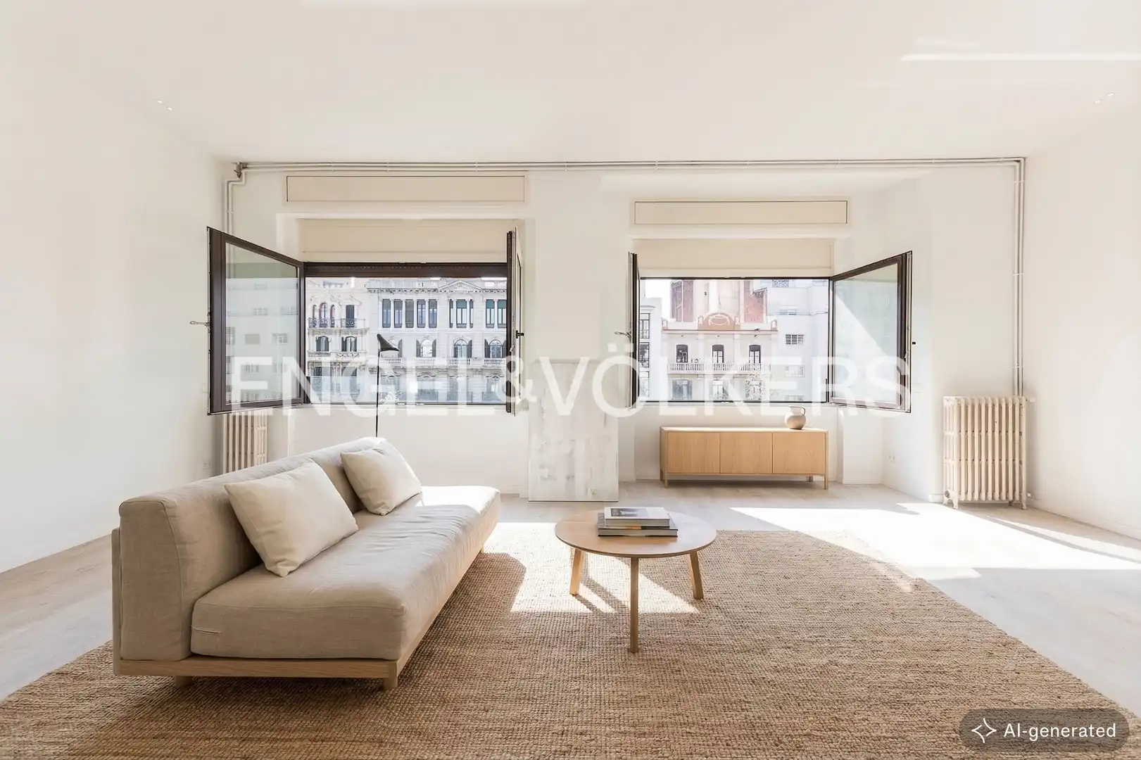 Wohnzimmer von Wohnung zur Miete in  Barcelona Capital mit Klimaanlage, Heizung und Parkett