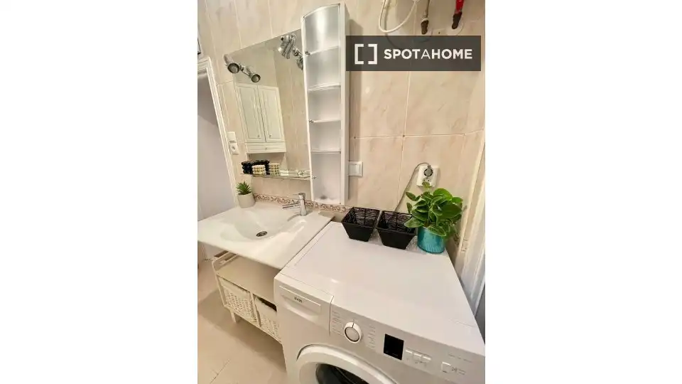 Bathroom of Flat for share in Madrid  with Air Conditioner, Heating and Internet