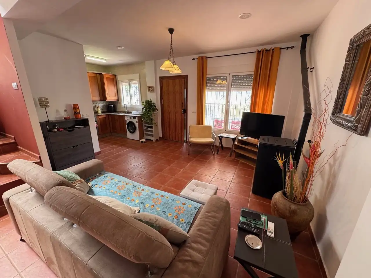 Sala d'estar de Casa adosada en venda en Mojácar amb Aire condicionat i Terrassa