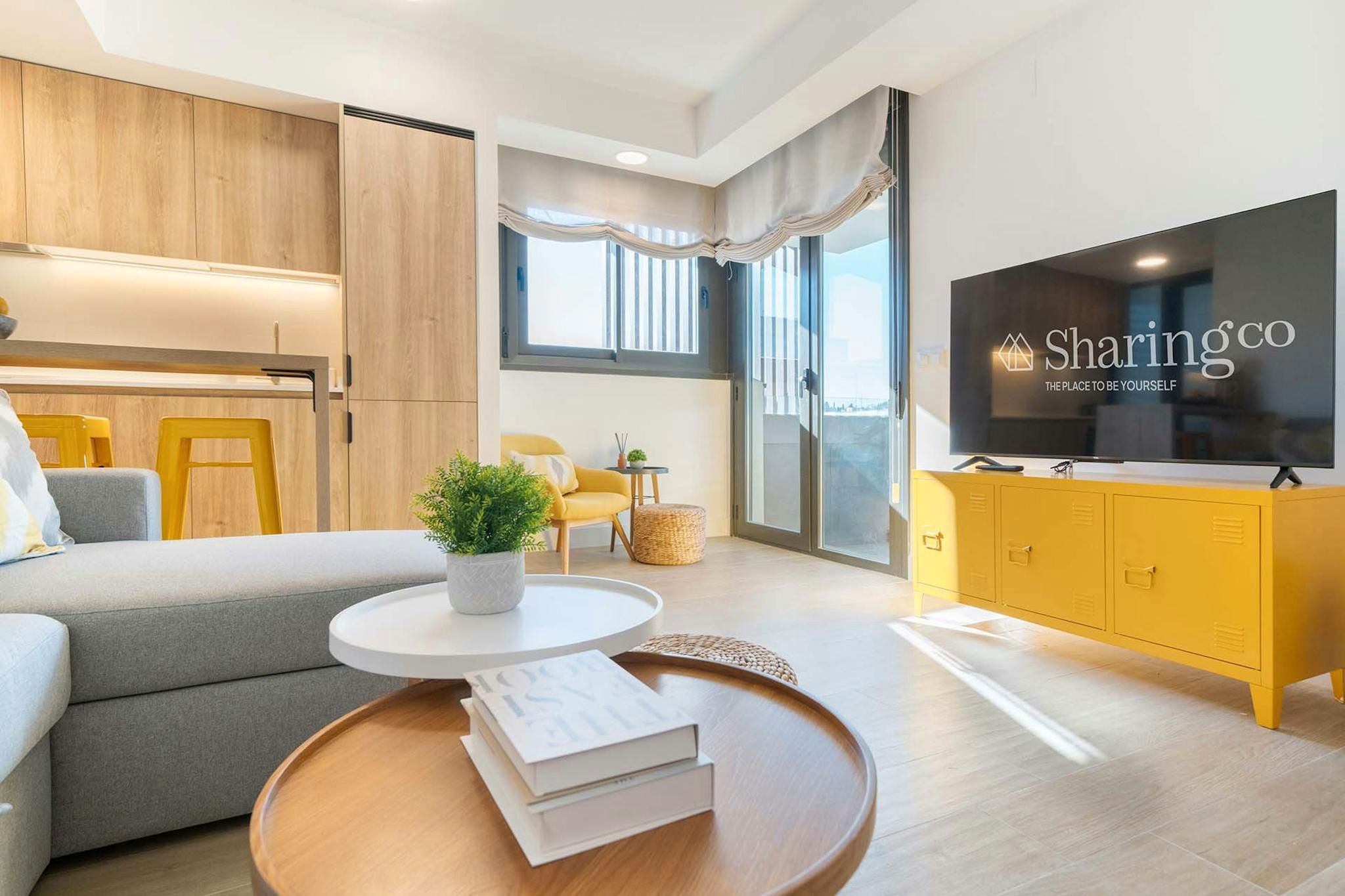Living room of Flat to rent in  Madrid Capital  with Air Conditioner, Washing machine and TV