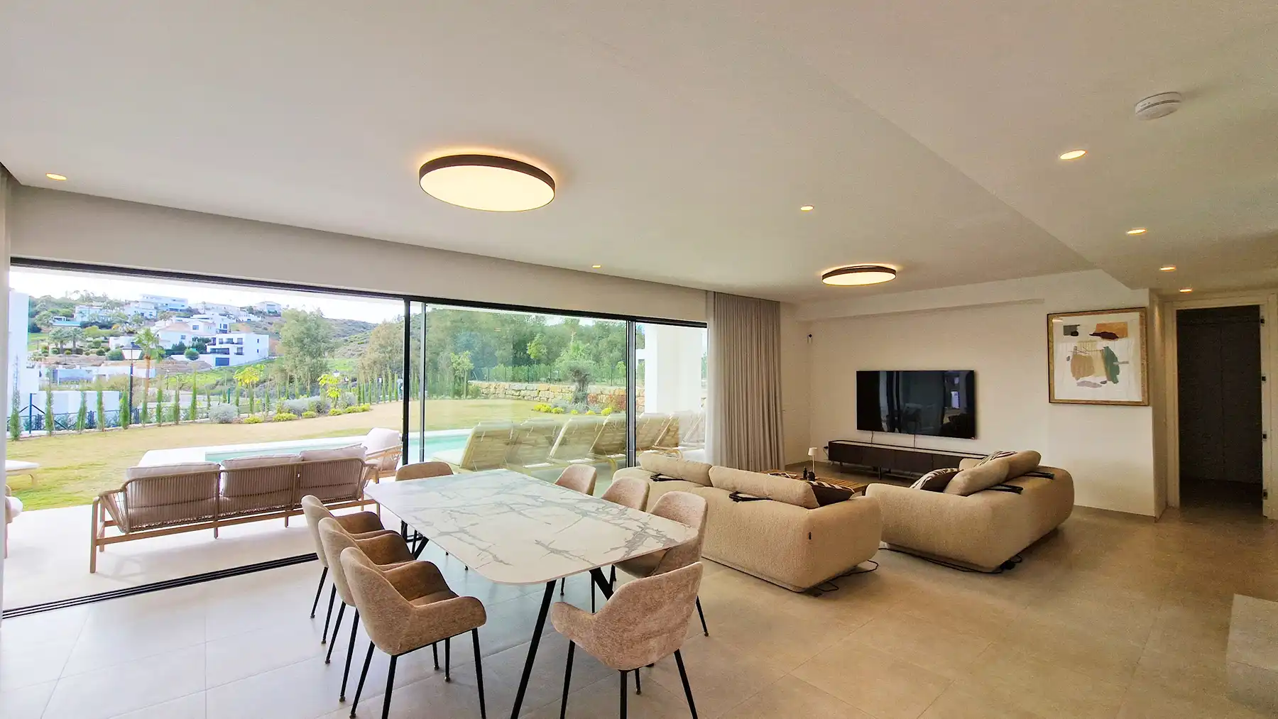 Sala de estar de Casa o chalet en venta en Mijas con Aire acondicionado, Jardín privado y Terraza