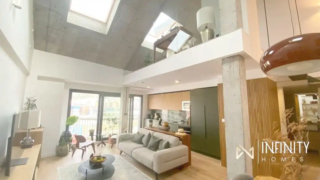 Sala de estar de Dúplex de alquiler en Bilbao  con Calefacción y Jardín privado