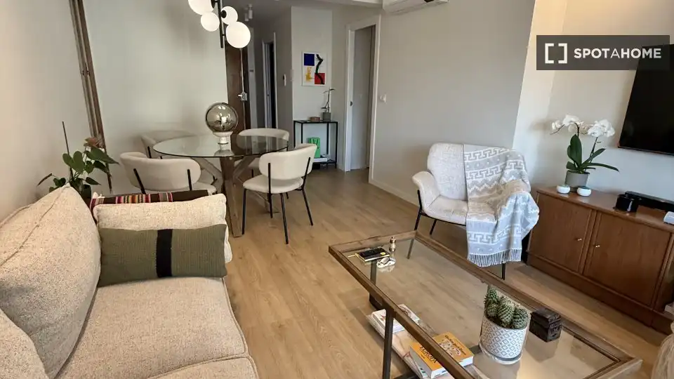 Sala d'estar de Apartament per a compartir en Madrid amb Aire condicionat, Calefacció i Terrassa