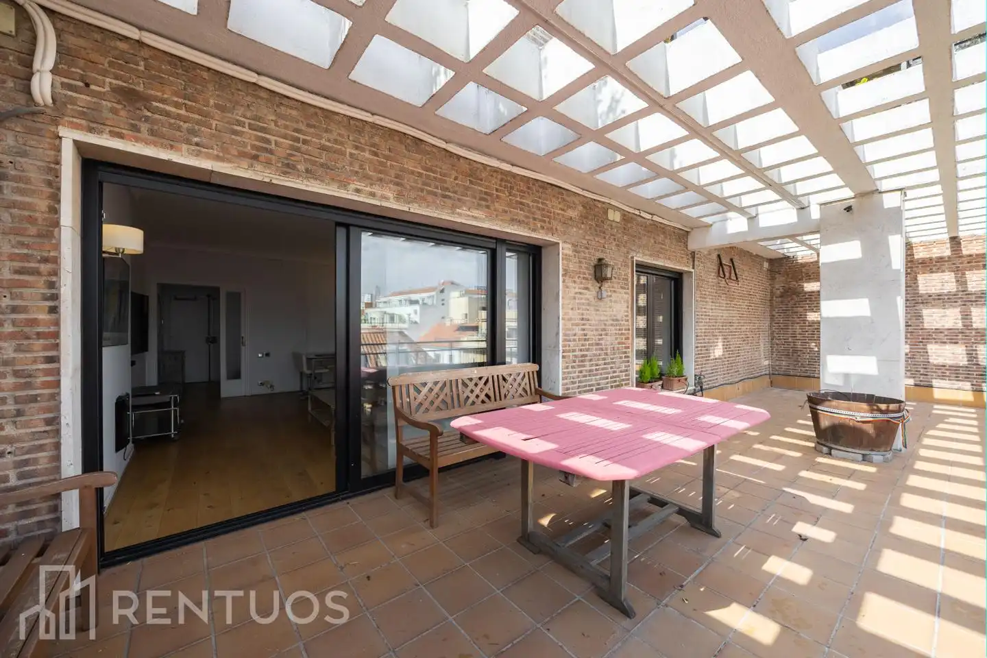 Terrasse von Dachboden zur Miete in Madrid mit Klimaanlage, Parkett und Terrasse