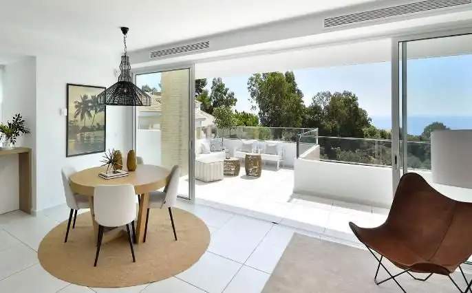 Terrace of Apartments for rent in Benalmádena  with Air Conditioner, Oven and Washing machine