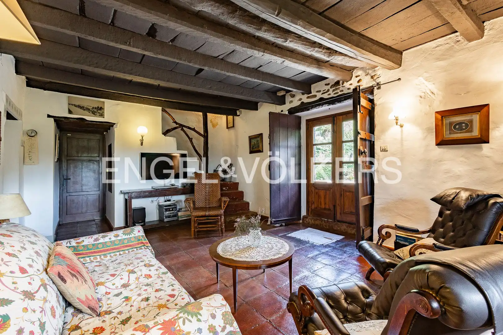 Sala d'estar de Finca rústica en venda en Bigues i Riells del Fai amb Calefacció, Jardí privat i Terrassa
