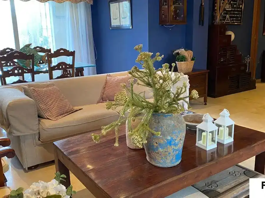 Wohnzimmer von Wohnung zur Miete in Jávea / Xàbia mit Klimaanlage, Privatgarten und Schwimmbad