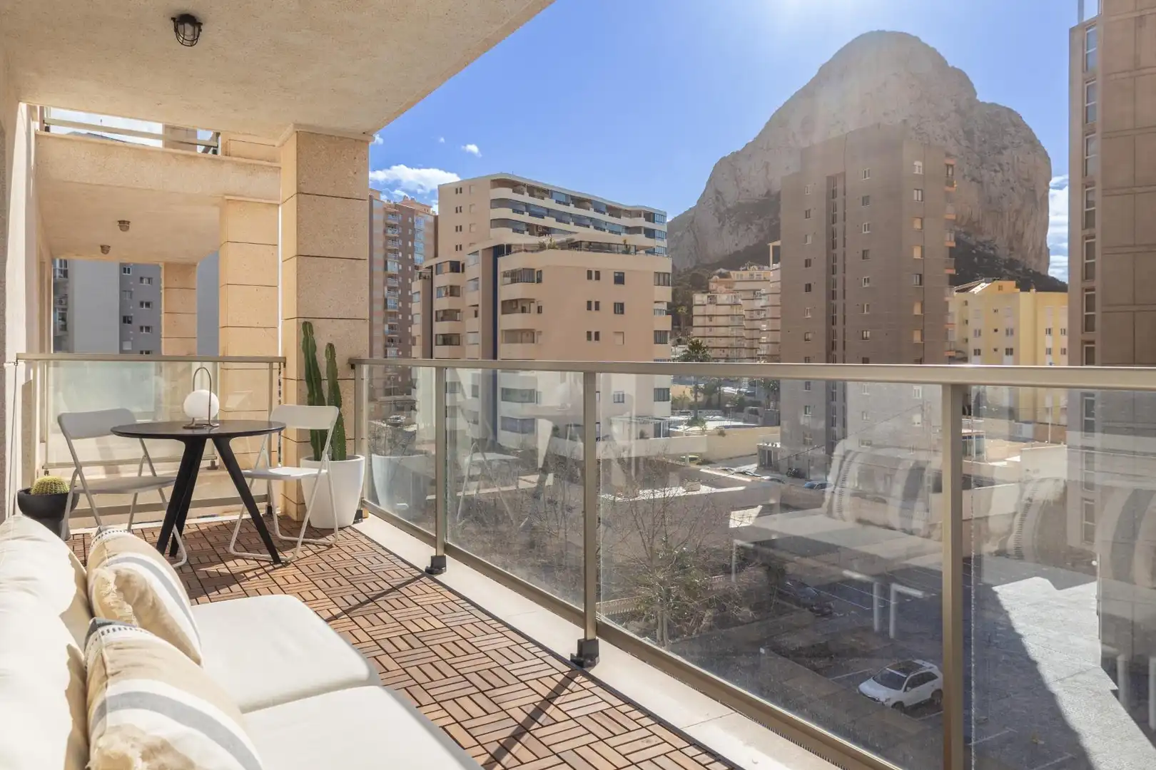 Terrace of Apartments for rent in Calpe / Calp  with Air Conditioner, Parquet flooring and Terrace