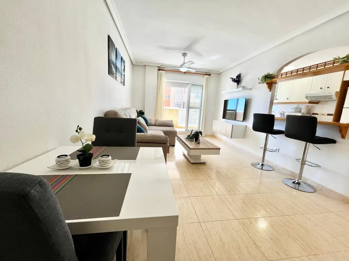 Living room of Apartments for rent in La Manga del Mar Menor  with Heating, Terrace and Furnished