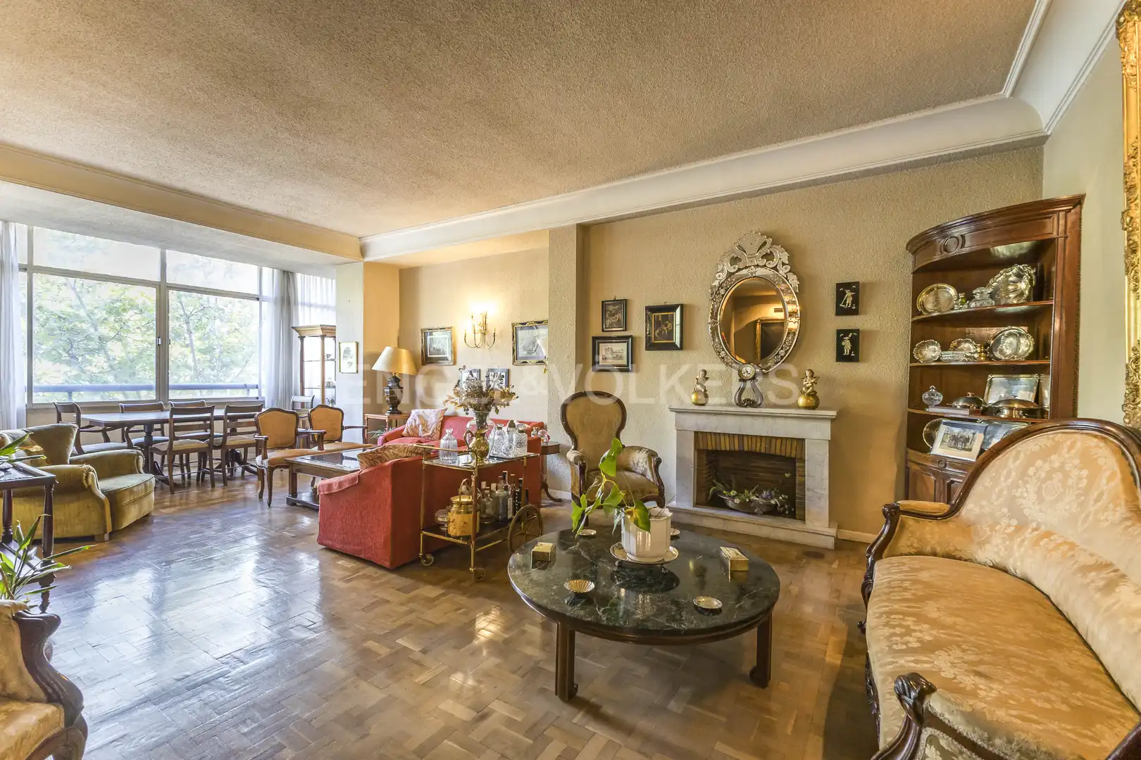 Wohnzimmer von Wohnung zum Verkauf in  Madrid Capital mit Heizung, Parkett und Terrasse