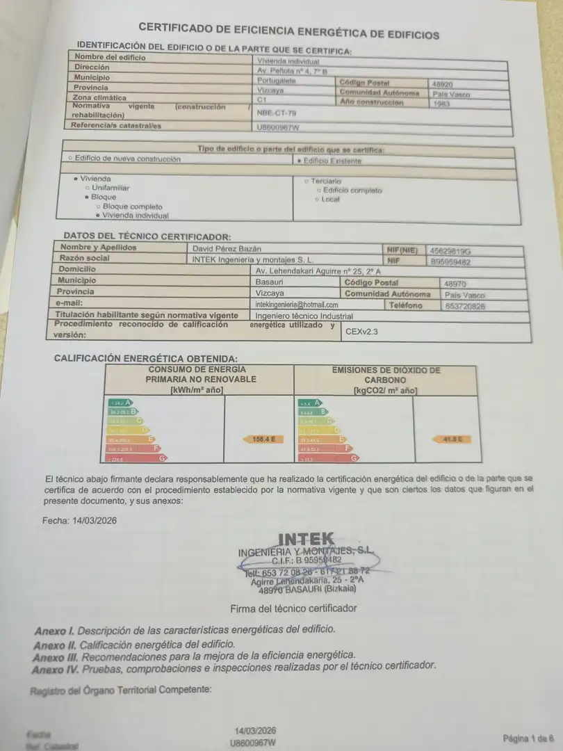 Vista exterior de Pis en venda en Portugalete amb Calefacció, Jardí privat i Moblat