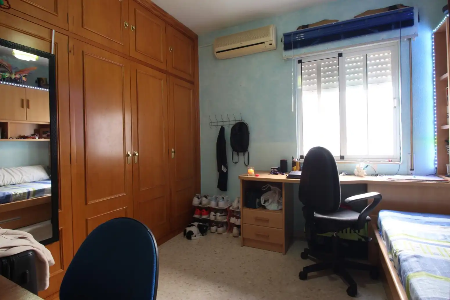 Schlafzimmer von Wohnung zum Verkauf in Montijo mit Klimaanlage, Heizung und Parkett