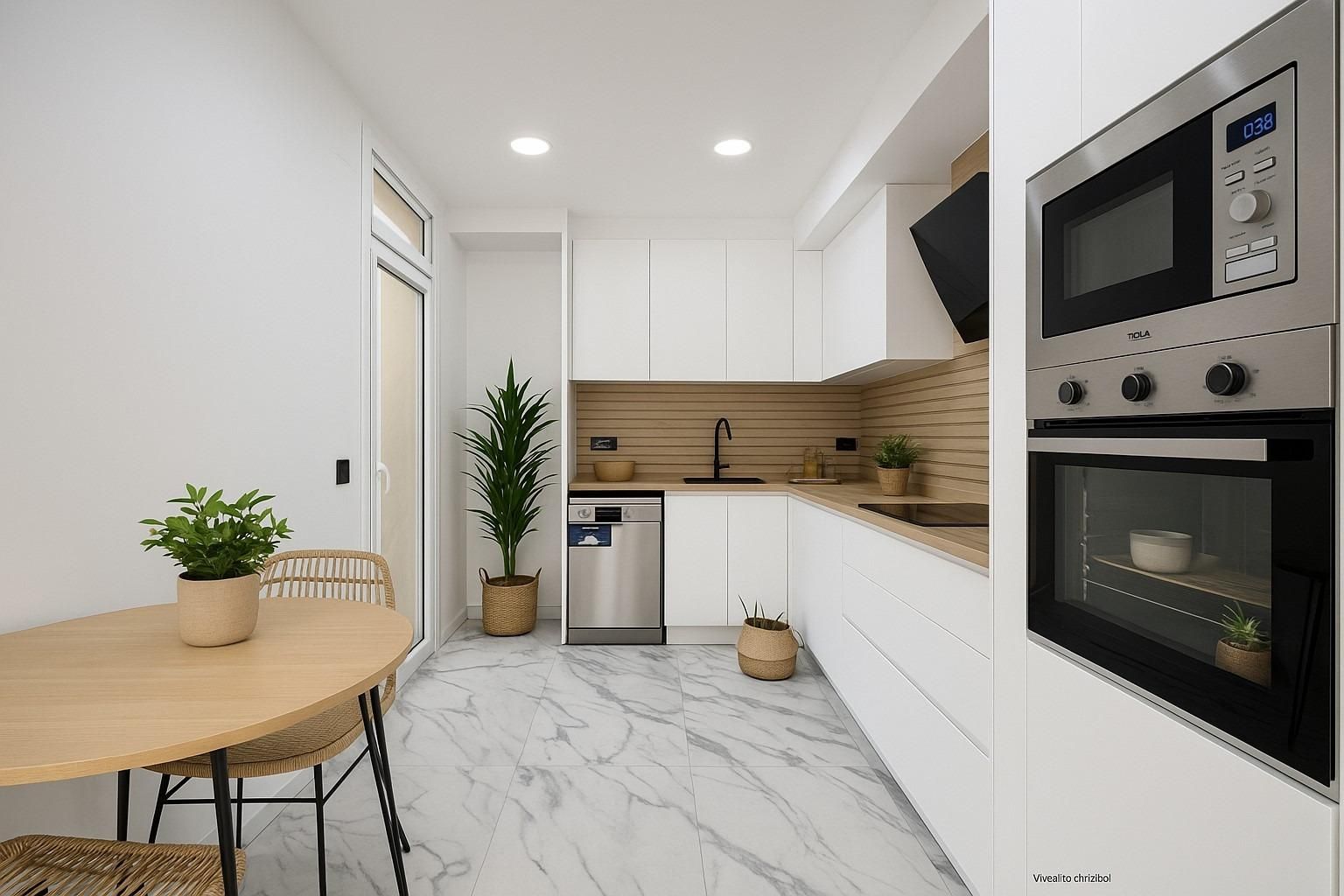 Kitchen of Flat for sale in Sabadell  with Air Conditioner, Parquet flooring and Terrace