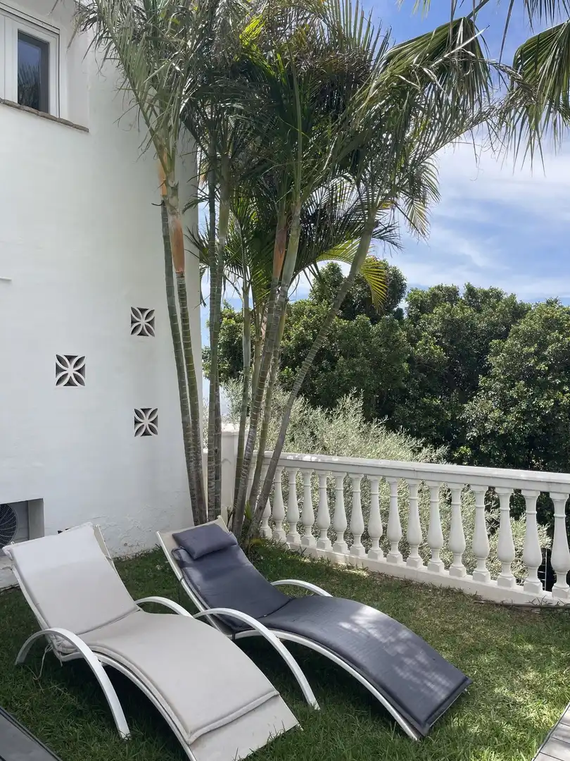 Terrassa de Casa adosada en venda en Mijas amb Jardí privat, Terrassa i Piscina