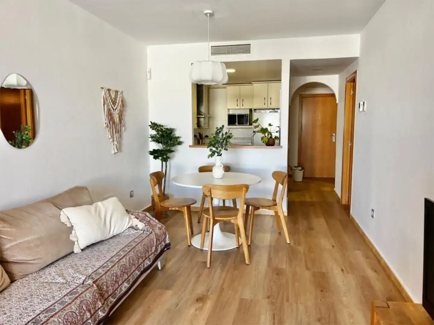 Dining room of Flat for sale in Mojácar  with Air Conditioner, Private garden and Parquet flooring