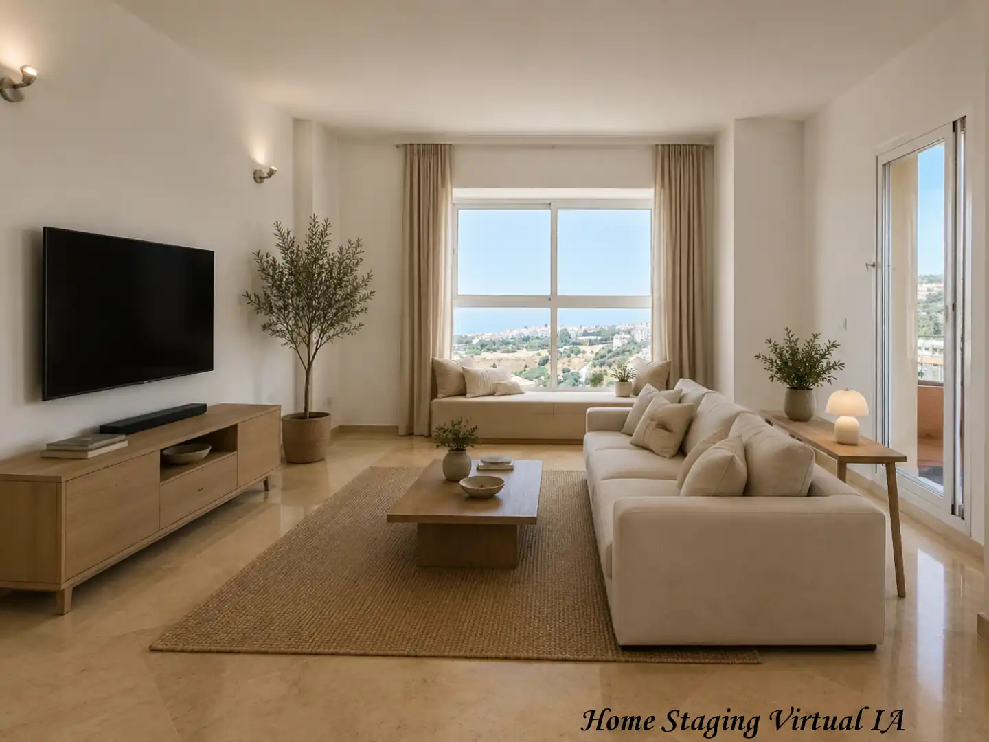 Sala d'estar de Apartament en venda en Mijas amb Aire condicionat, Terrassa i Forn