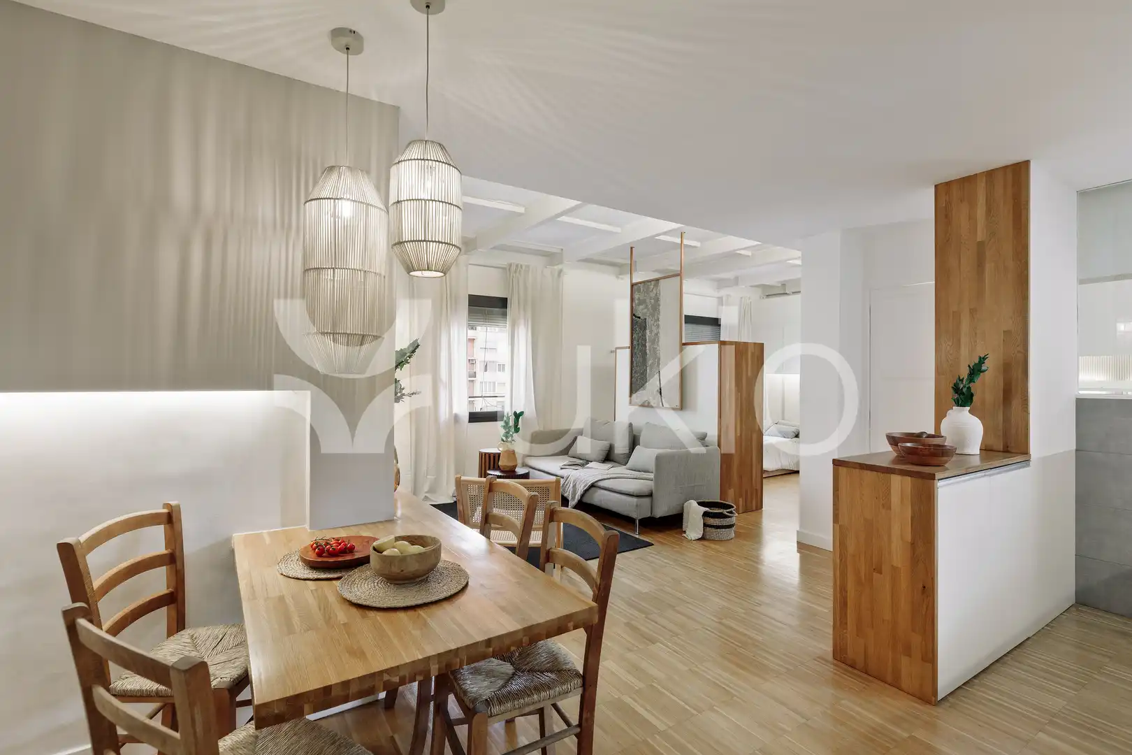 Wohnzimmer von Wohnungen zur Miete in  Barcelona Capital mit Klimaanlage, Heizung und Möbliert