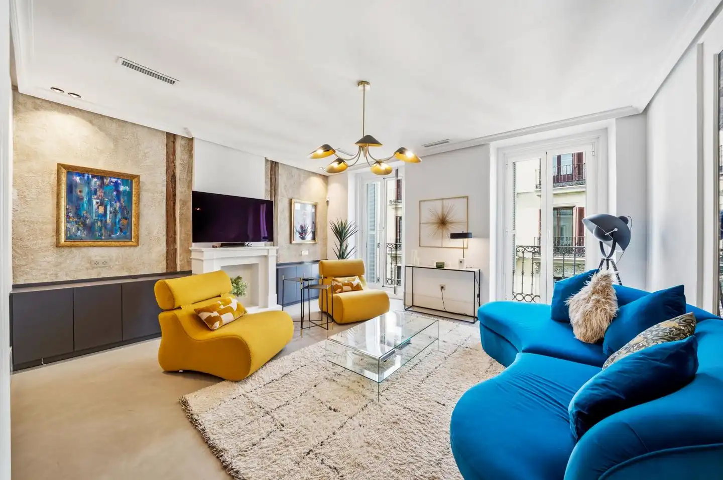 Wohnzimmer von Wohnung zur Miete in Madrid mit Klimaanlage, Heizung und Möbliert