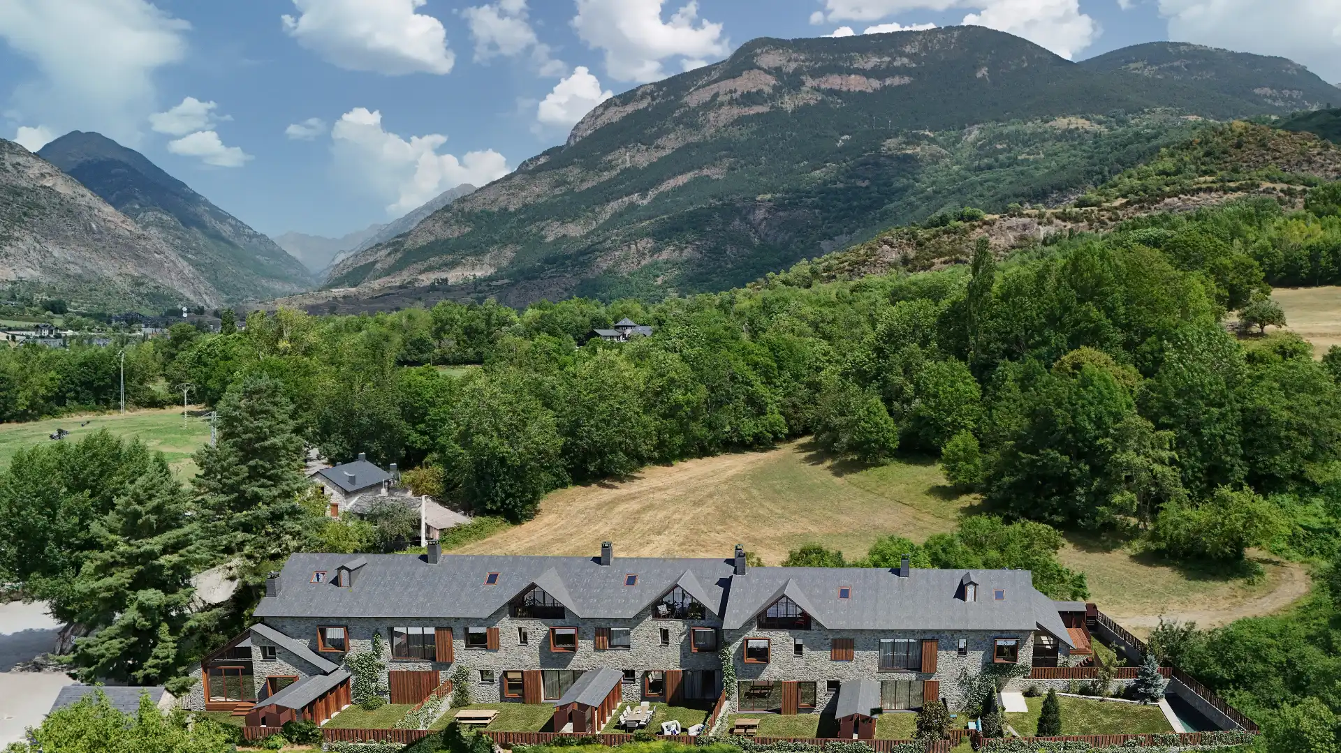 Vista exterior de Casa adosada en venta en Benasque con Aire acondicionado, Calefacción y Jardín privado
