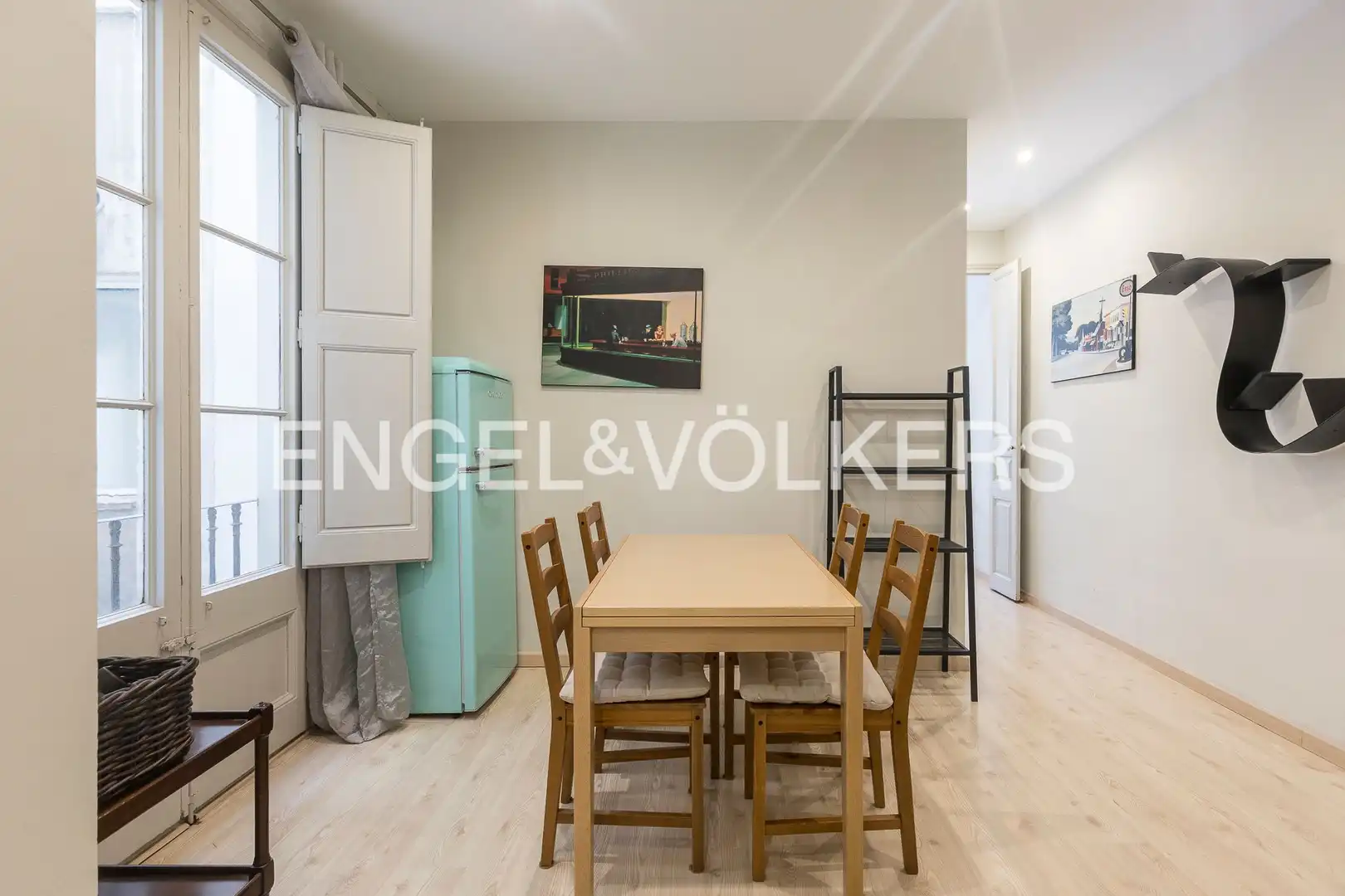 Dining room of Flat for rent in Barcelona  with Air Conditioner, Heating and Parquet flooring