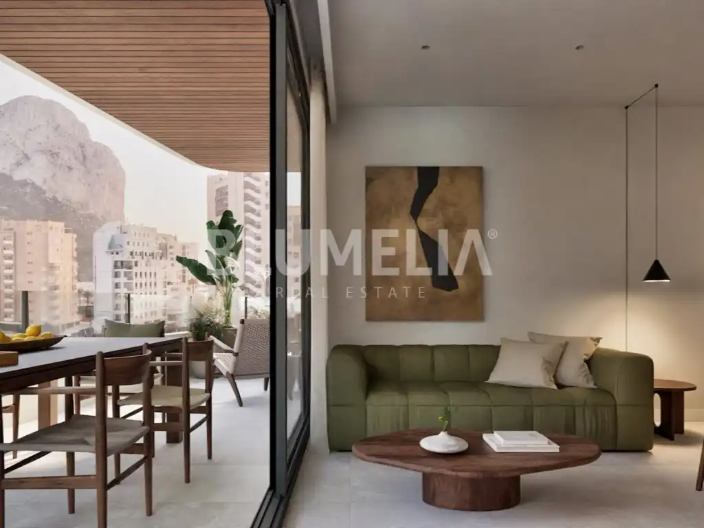 Sala de estar de Apartamento en venta en Calpe / Calp con Aire acondicionado, Calefacción y Jardín privado