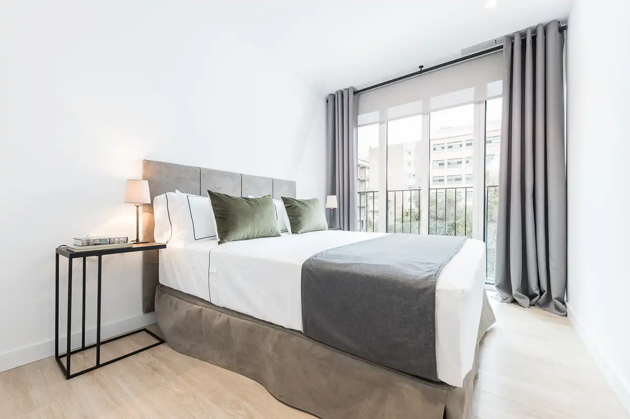 Habitación de Apartamento de alquiler en Barcelona con Aire acondicionado, Calefacción y Jardín privado